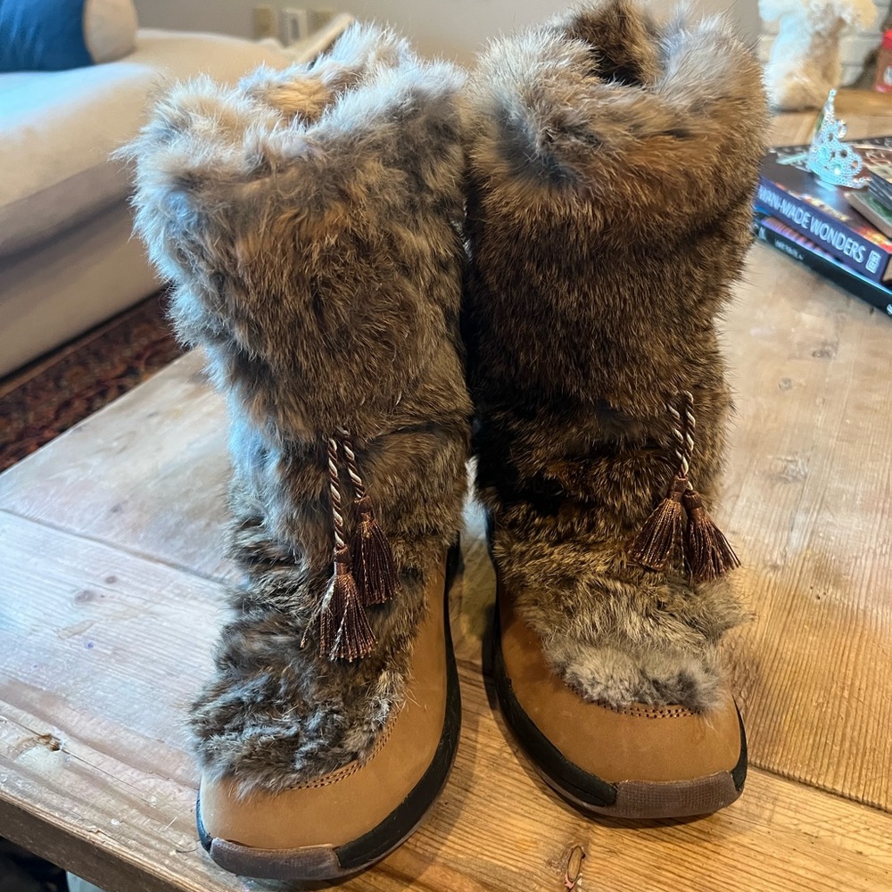 Vintage ULU primaloft Waterproof rabbit Fur Boots 200g insulation - Picture 12 of 13